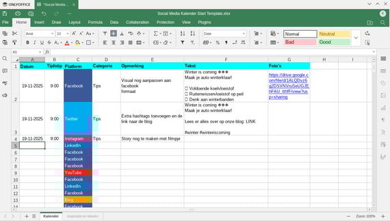 contentkalender voorbeeld